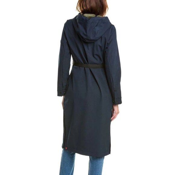 NEW HUNTER Longline Belted Coat in navy for women 1225 10 - Picture 4 of 7